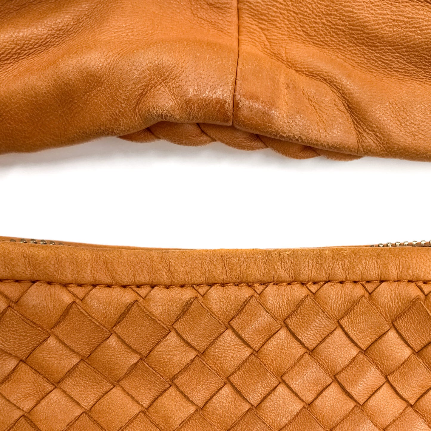 Second hand Bottega Veneta Hobo Shoulder Bag Intrecciato Leather 2-Ways Orange - Tabita Bags