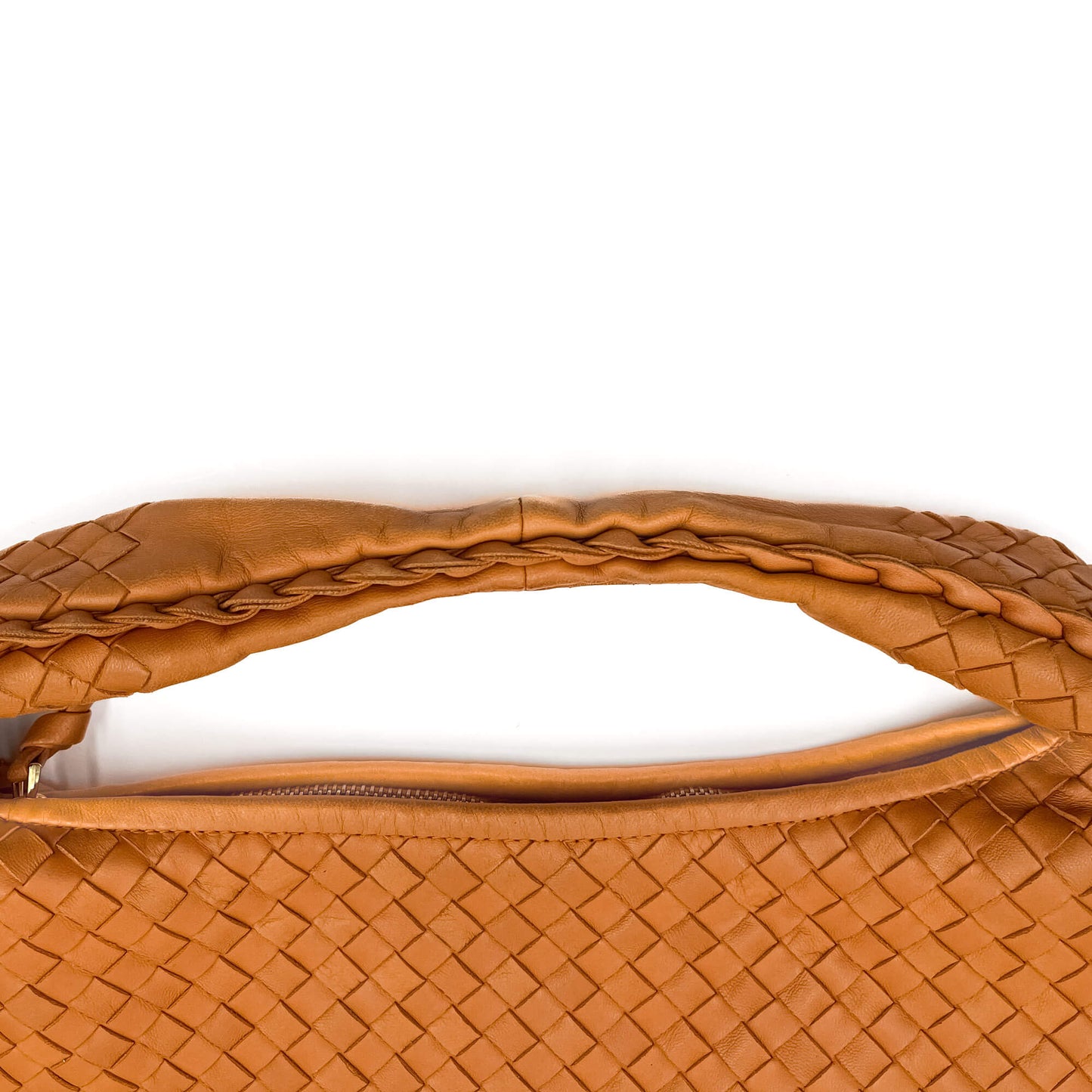 Second hand Bottega Veneta Hobo Shoulder Bag Intrecciato Leather 2-Ways Orange - Tabita Bags