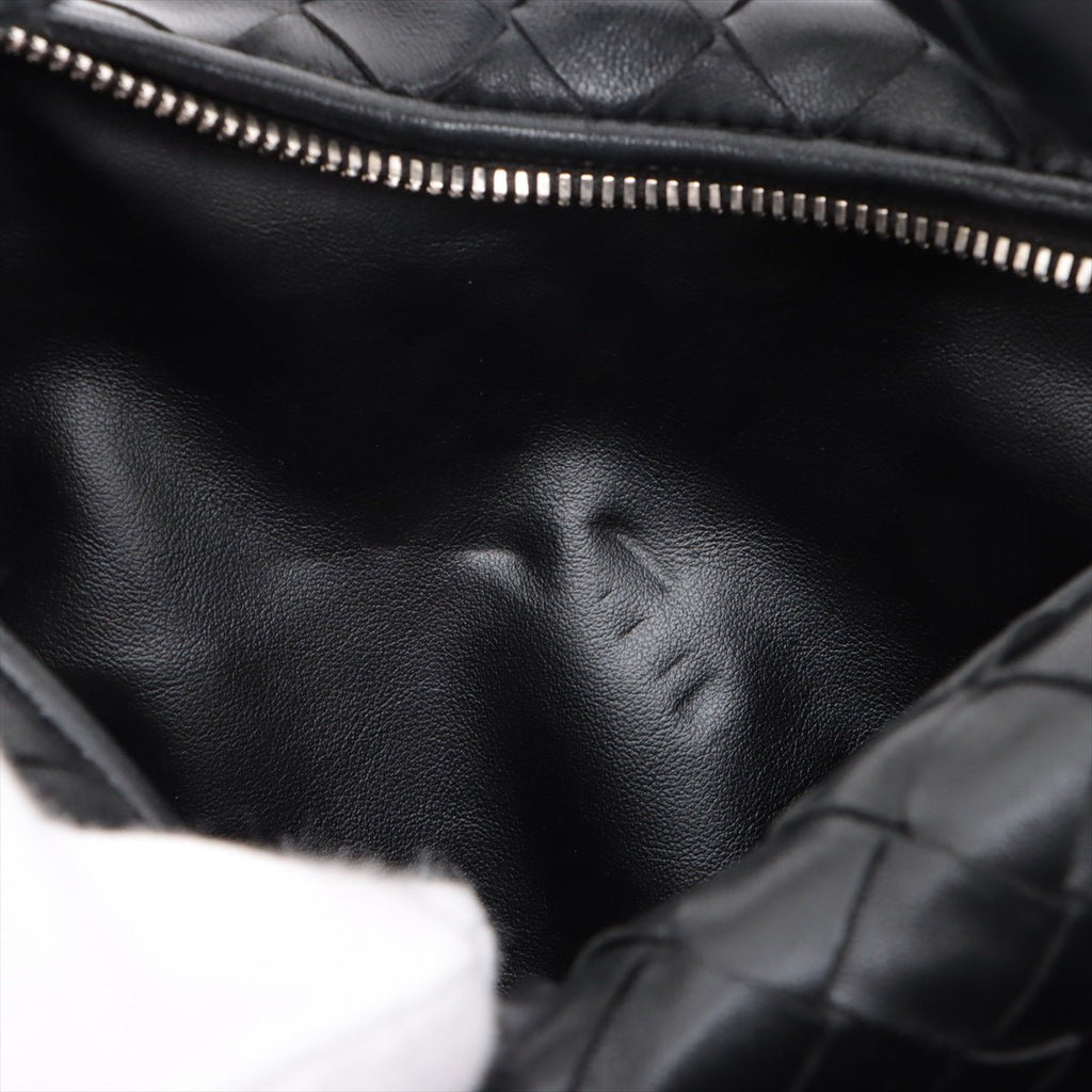 Second hand Bottega Veneta Jodie Mini Intrecciato Leather Hobo Handbag Black - Tabita Bags