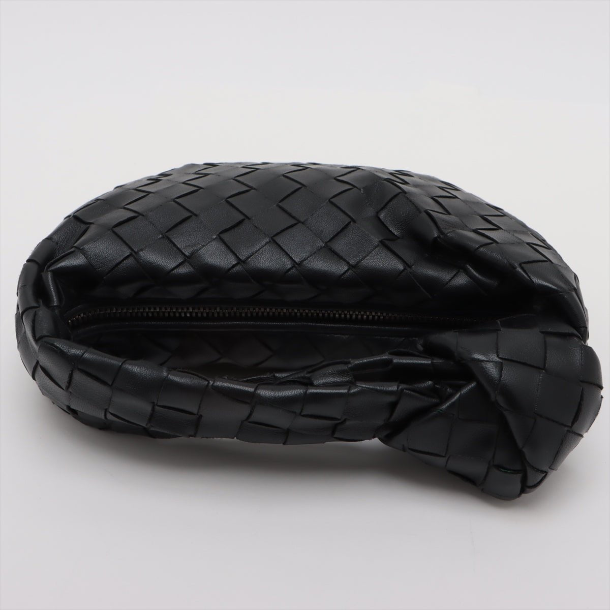 Second hand Bottega Veneta Jodie Mini Intrecciato Leather Hobo Handbag Black - Tabita Bags