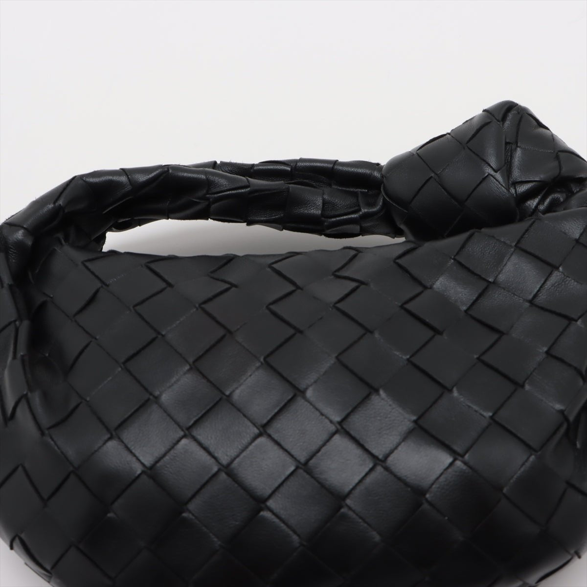 Second hand Bottega Veneta Jodie Mini Intrecciato Leather Hobo Handbag Black - Tabita Bags