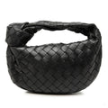 Second hand Bottega Veneta Jodie Mini Intrecciato Leather Hobo Handbag Black - Tabita Bags