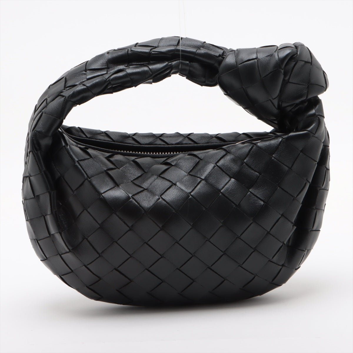 Second hand Bottega Veneta Jodie Mini Intrecciato Leather Hobo Handbag Black - Tabita Bags