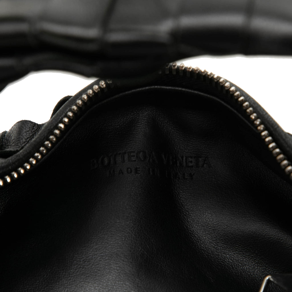 Second hand Bottega Veneta Jodie Mini Intrecciato Leather Hobo Handbag Black - Tabita Bags