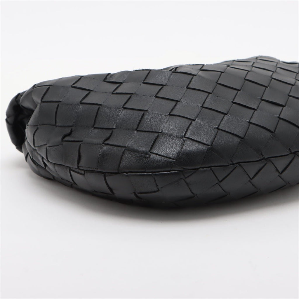 Second hand Bottega Veneta Jodie Mini Intrecciato Leather Hobo Handbag Black - Tabita Bags