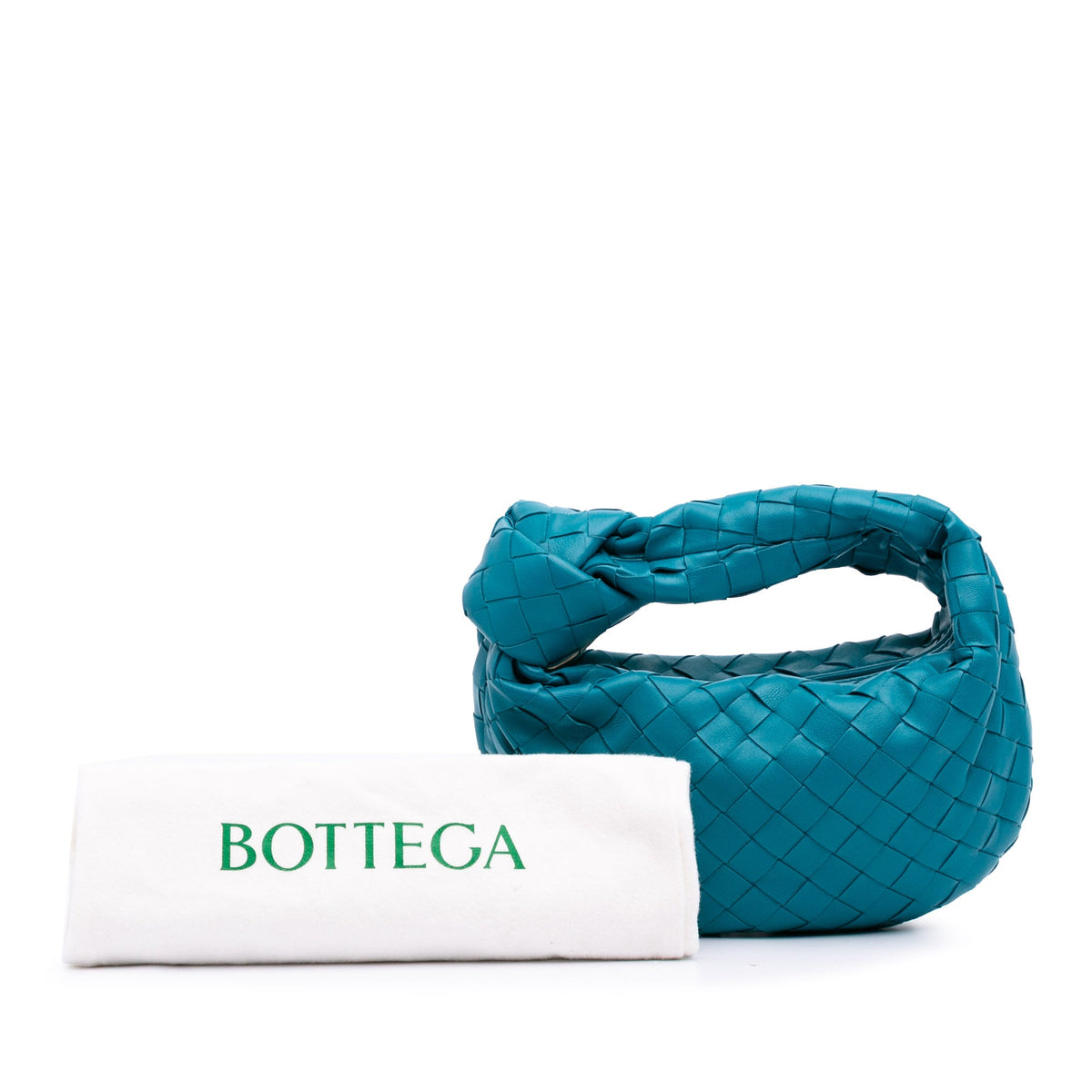 Second hand Bottega Veneta Jodie Mini Intrecciato Leather Hobo Handbag Blue - Tabita Bags