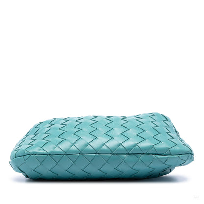 Second hand Bottega Veneta Jodie Mini Intrecciato Leather Hobo Handbag Blue - Tabita Bags
