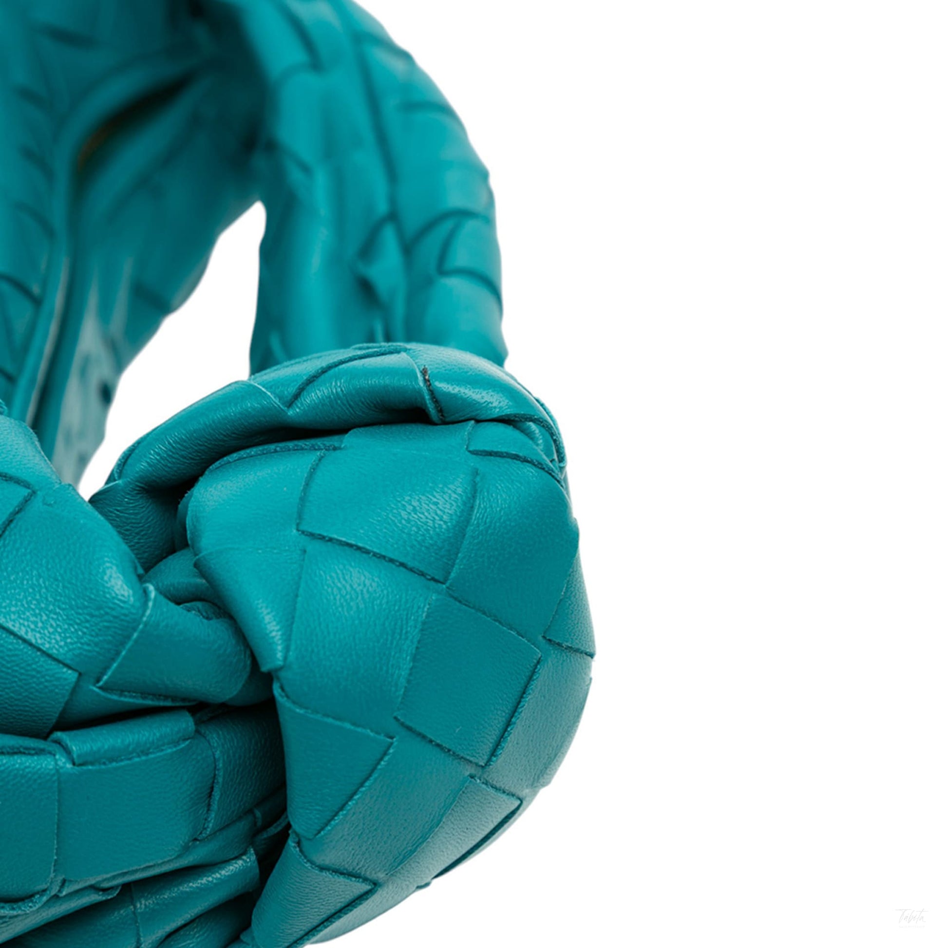 Second hand Bottega Veneta Jodie Mini Intrecciato Leather Hobo Handbag Blue - Tabita Bags