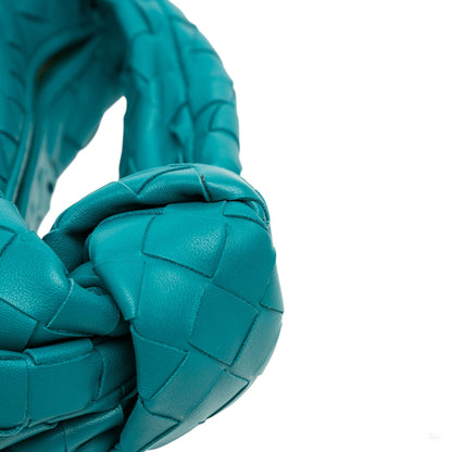 Second hand Bottega Veneta Jodie Mini Intrecciato Leather Hobo Handbag Blue - Tabita Bags