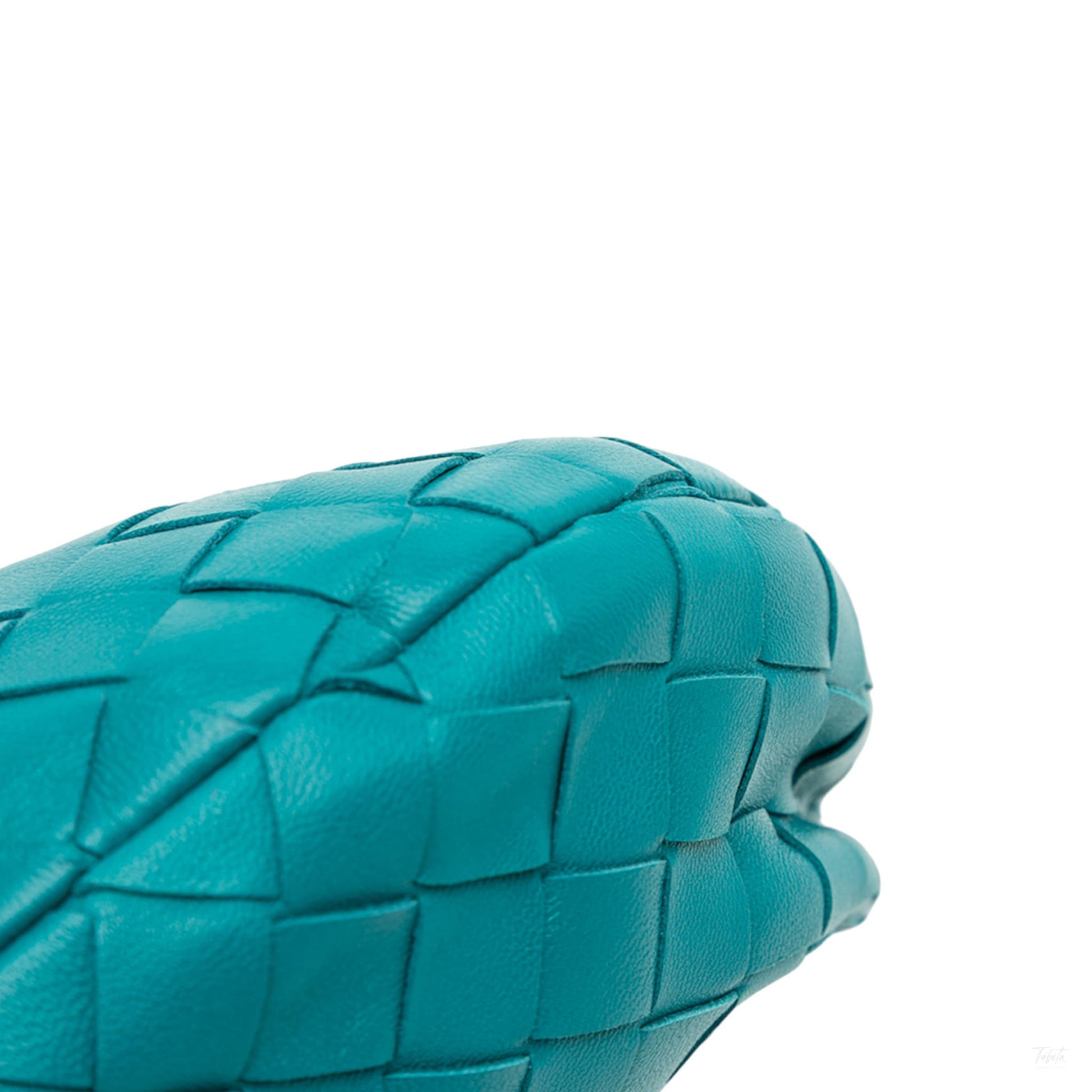 Second hand Bottega Veneta Jodie Mini Intrecciato Leather Hobo Handbag Blue - Tabita Bags