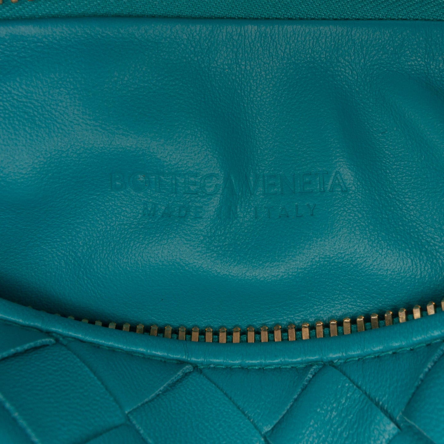 Second hand Bottega Veneta Jodie Mini Intrecciato Leather Hobo Handbag Blue - Tabita Bags