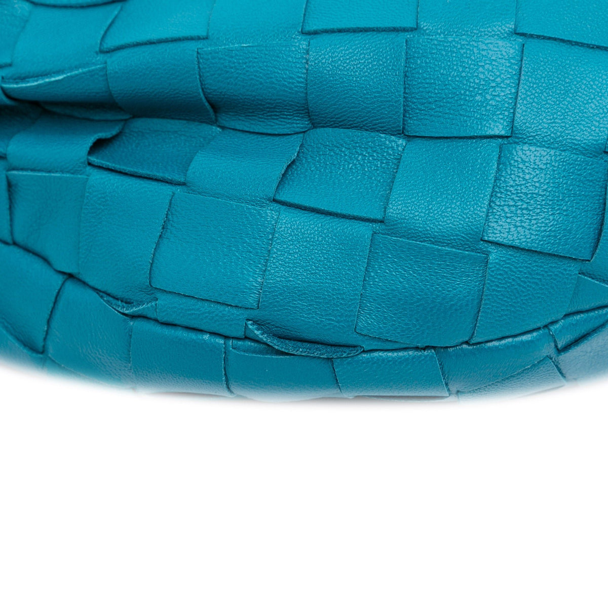 Second hand Bottega Veneta Jodie Mini Intrecciato Leather Hobo Handbag Blue - Tabita Bags