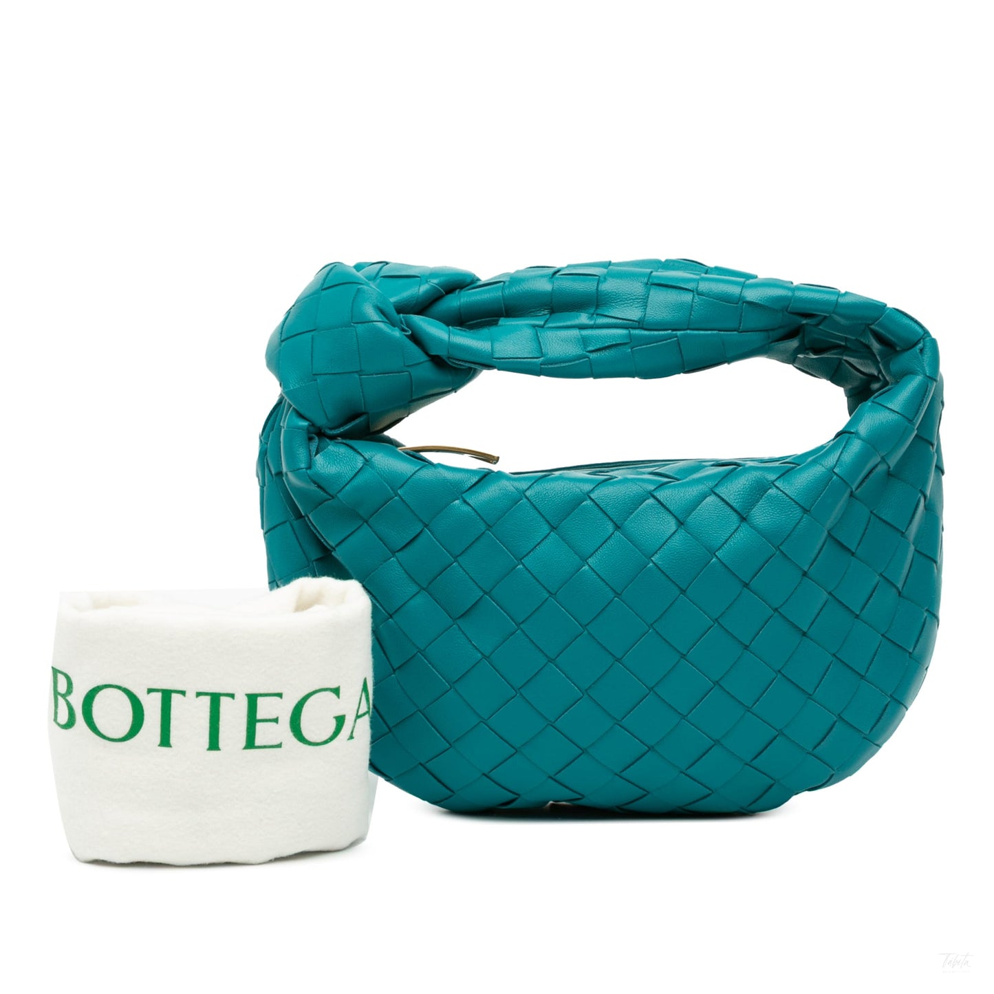 Second hand Bottega Veneta Jodie Mini Intrecciato Leather Hobo Handbag Blue - Tabita Bags