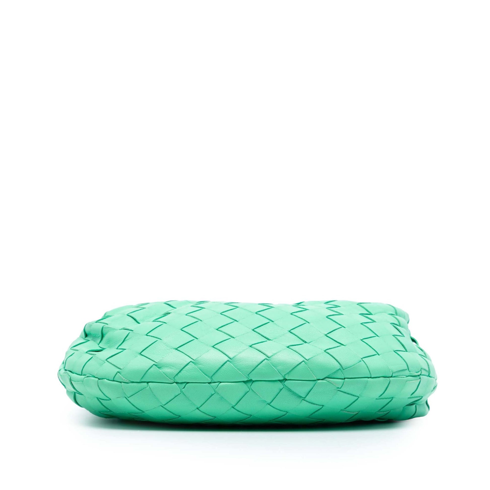 Second hand Bottega Veneta Jodie Mini Intrecciato Leather Hobo Handbag Green - Tabita Bags