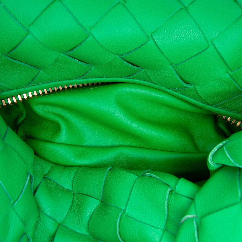 Second hand Bottega Veneta Jodie Mini Intrecciato Leather Hobo Handbag Green - Tabita Bags