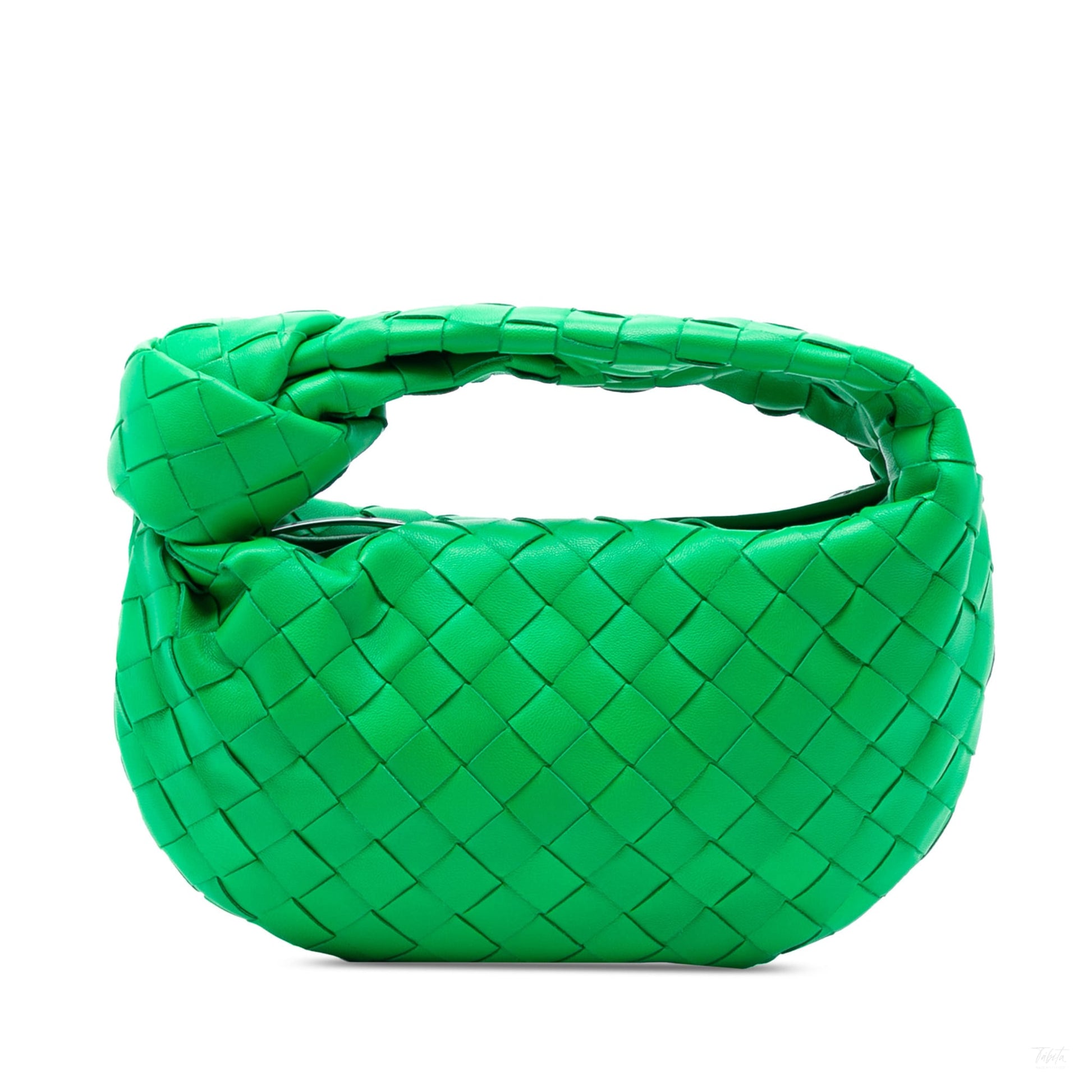 Second hand Bottega Veneta Jodie Mini Intrecciato Leather Hobo Handbag Green - Tabita Bags