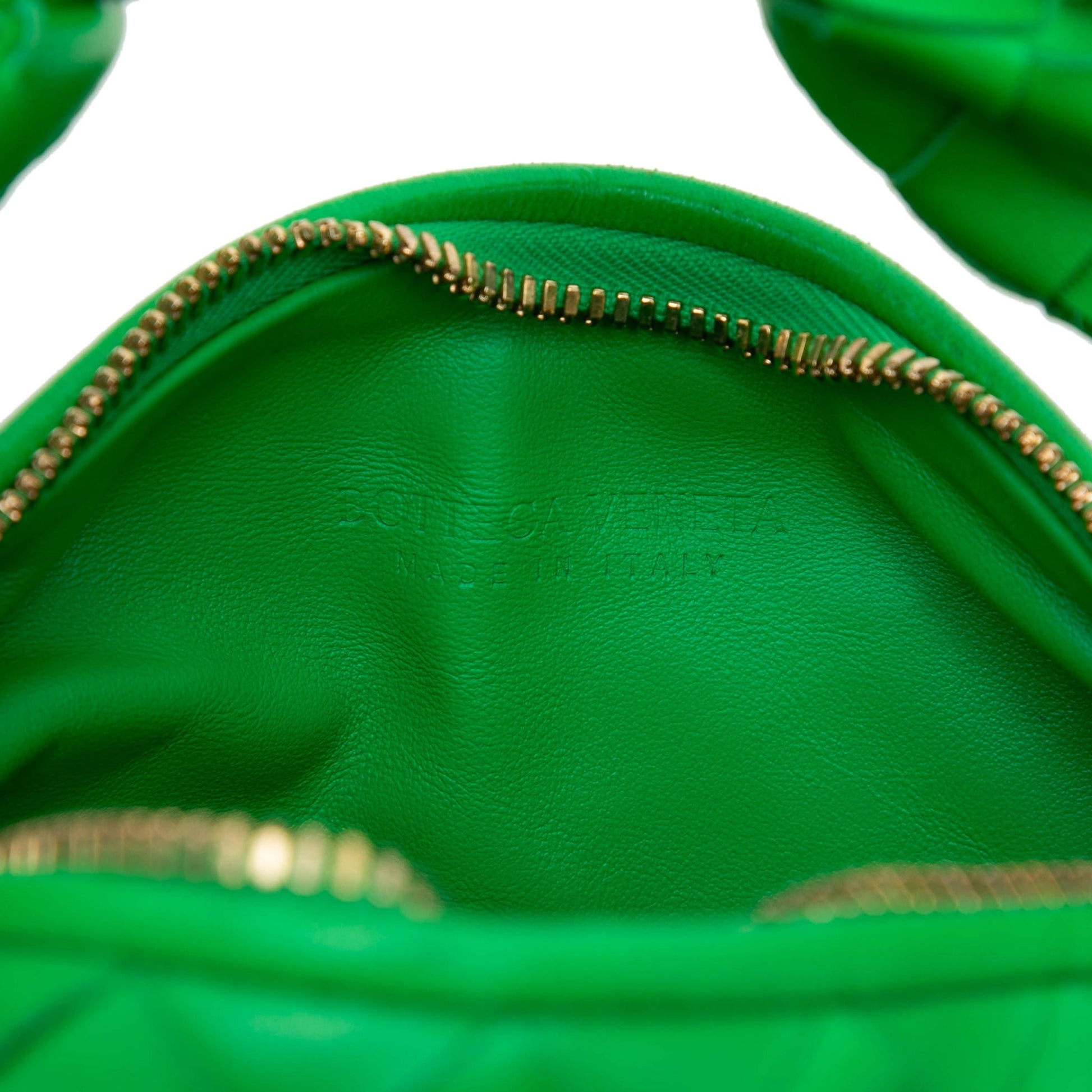 Second hand Bottega Veneta Jodie Mini Intrecciato Leather Hobo Handbag Green - Tabita Bags