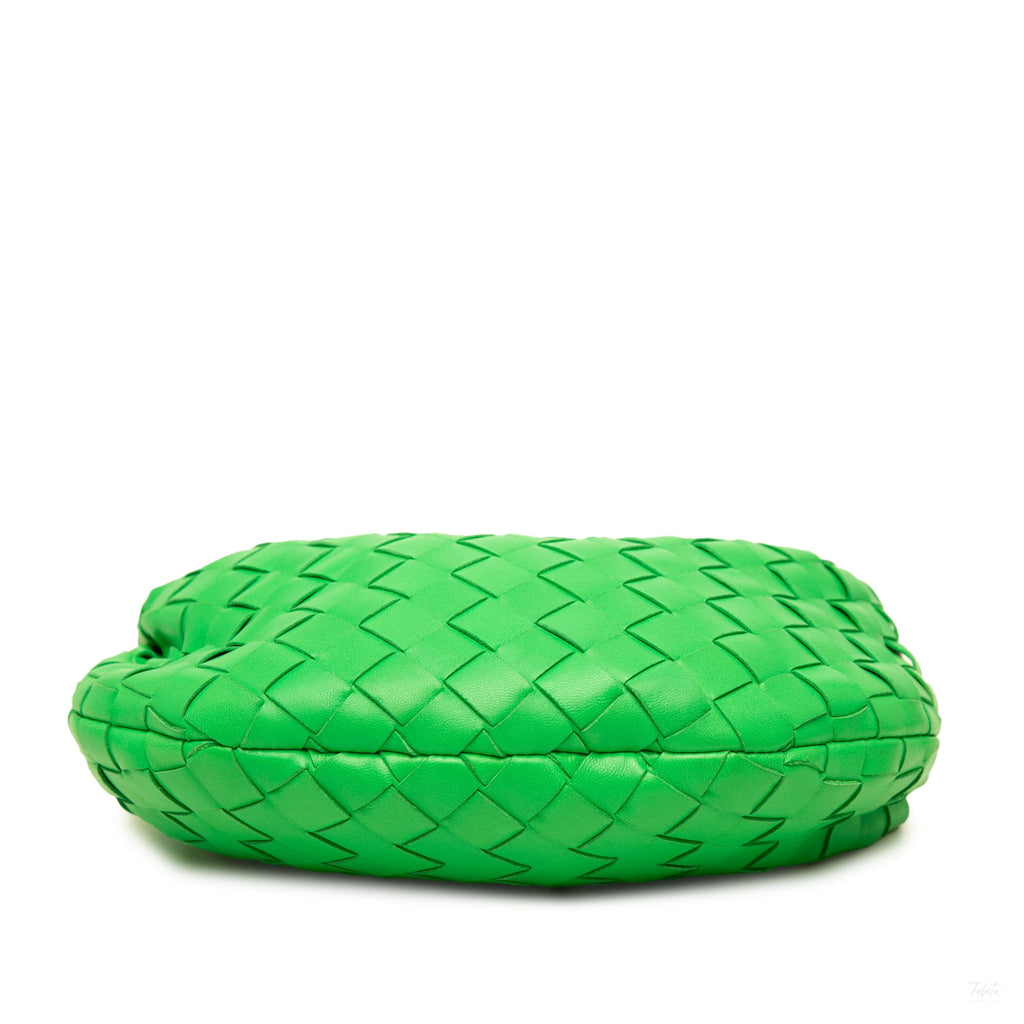 Second hand Bottega Veneta Jodie Mini Intrecciato Leather Hobo Handbag Green - Tabita Bags