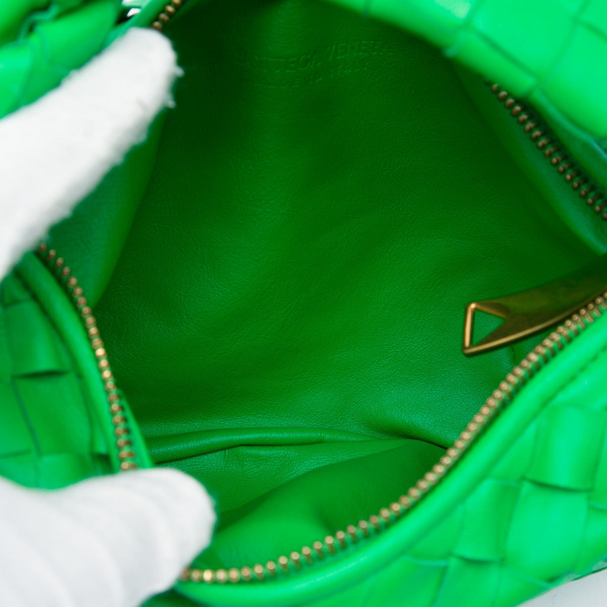 Second hand Bottega Veneta Jodie Mini Intrecciato Leather Hobo Handbag Green - Tabita Bags