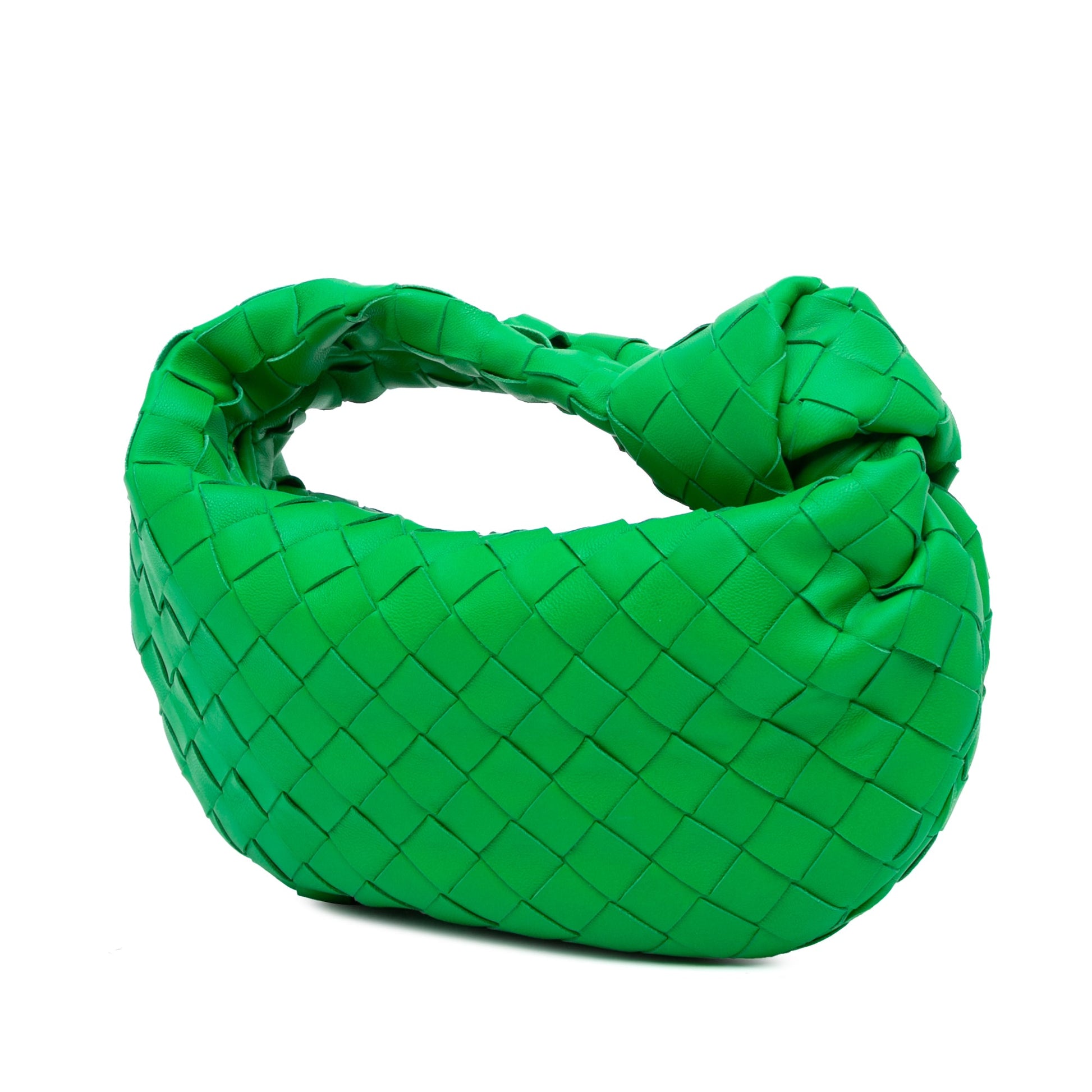 Second hand Bottega Veneta Jodie Mini Intrecciato Leather Hobo Handbag Green - Tabita Bags