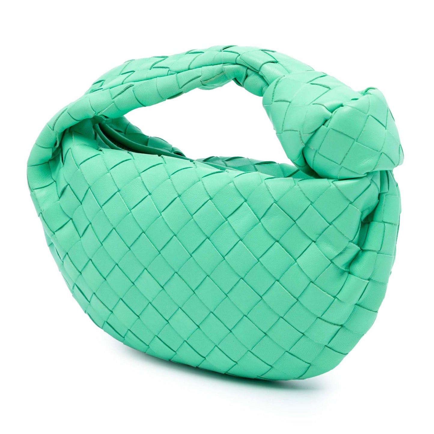 Second hand Bottega Veneta Jodie Mini Intrecciato Leather Hobo Handbag Green - Tabita Bags