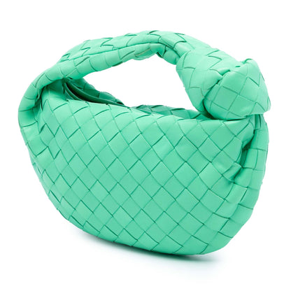 Second hand Bottega Veneta Jodie Mini Intrecciato Leather Hobo Handbag Green - Tabita Bags