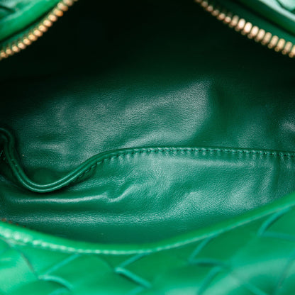 Second hand Bottega Veneta Jodie Mini Intrecciato Leather Hobo Handbag Green - Tabita Bags
