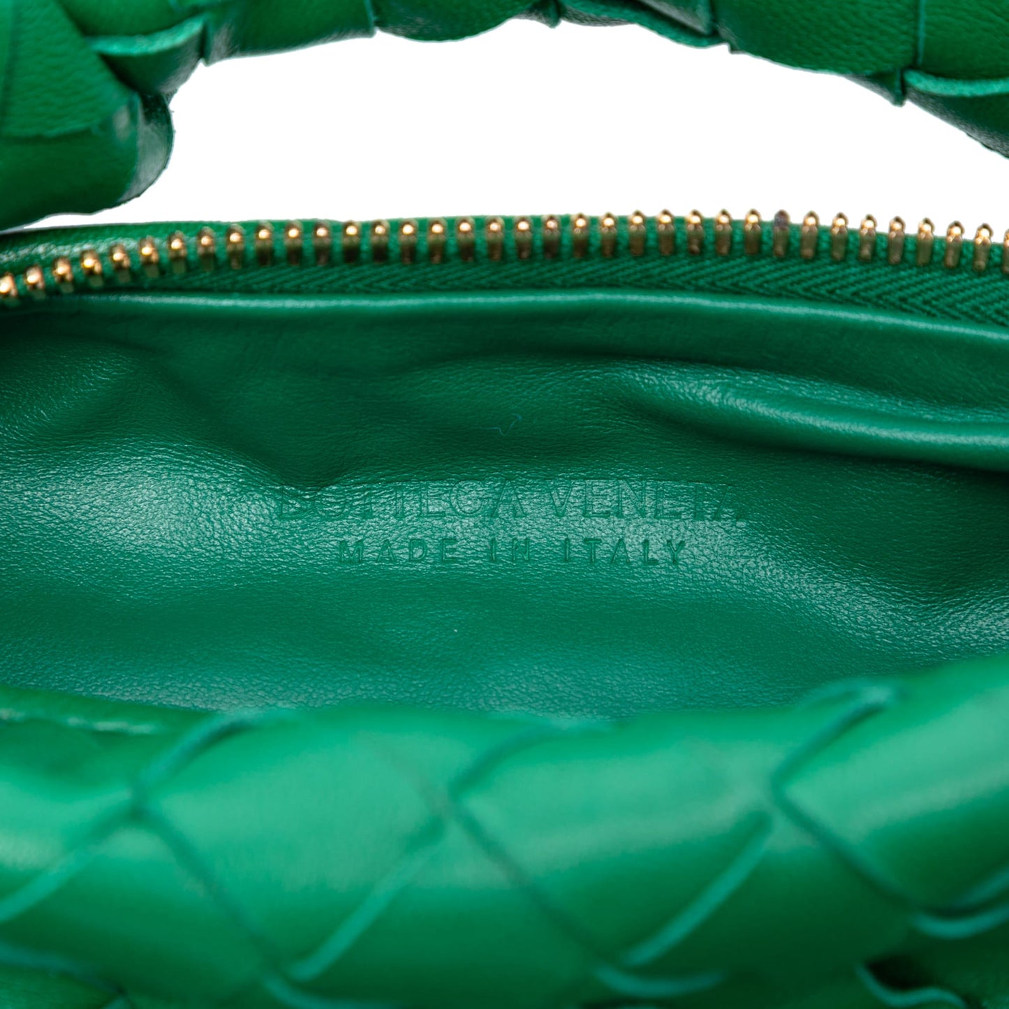 Second hand Bottega Veneta Jodie Mini Intrecciato Leather Hobo Handbag Green - Tabita Bags