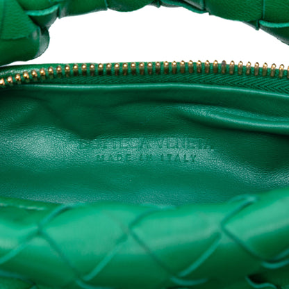 Second hand Bottega Veneta Jodie Mini Intrecciato Leather Hobo Handbag Green - Tabita Bags