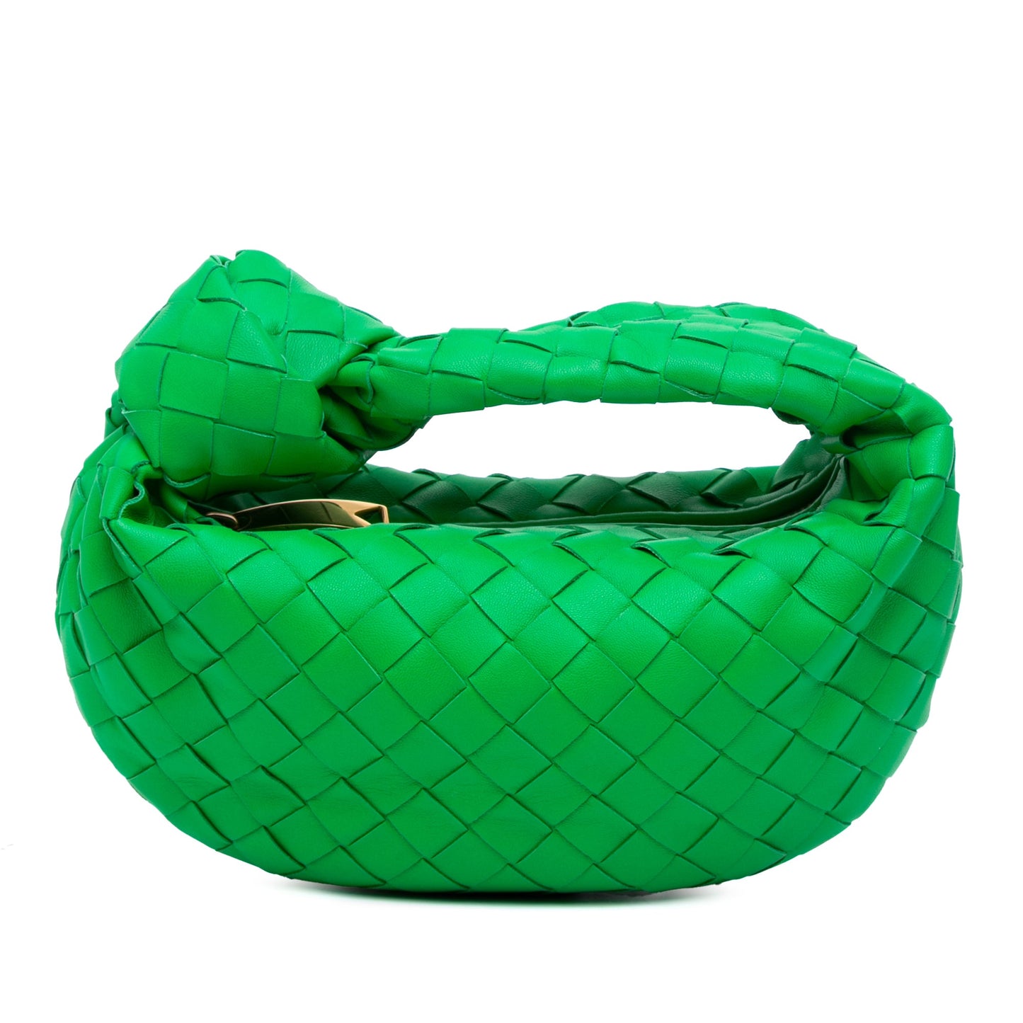 Second hand Bottega Veneta Jodie Mini Intrecciato Leather Hobo Handbag Green - Tabita Bags