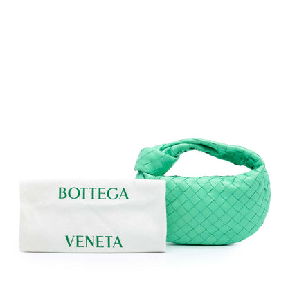 Second hand Bottega Veneta Jodie Mini Intrecciato Leather Hobo Handbag Green - Tabita Bags
