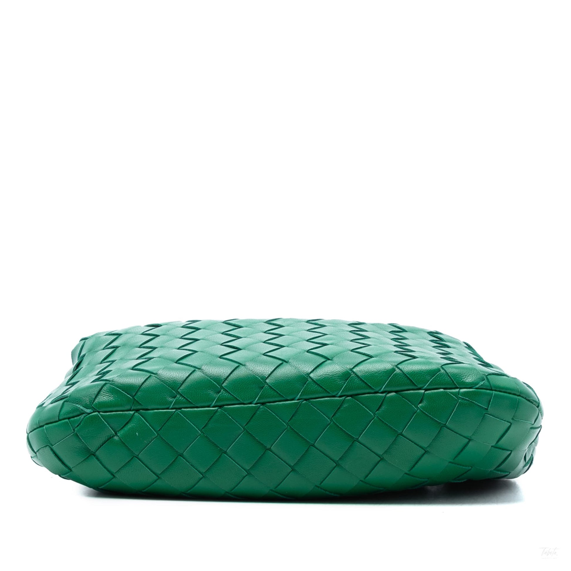 Second hand Bottega Veneta Jodie Mini Intrecciato Leather Hobo Handbag Green - Tabita Bags