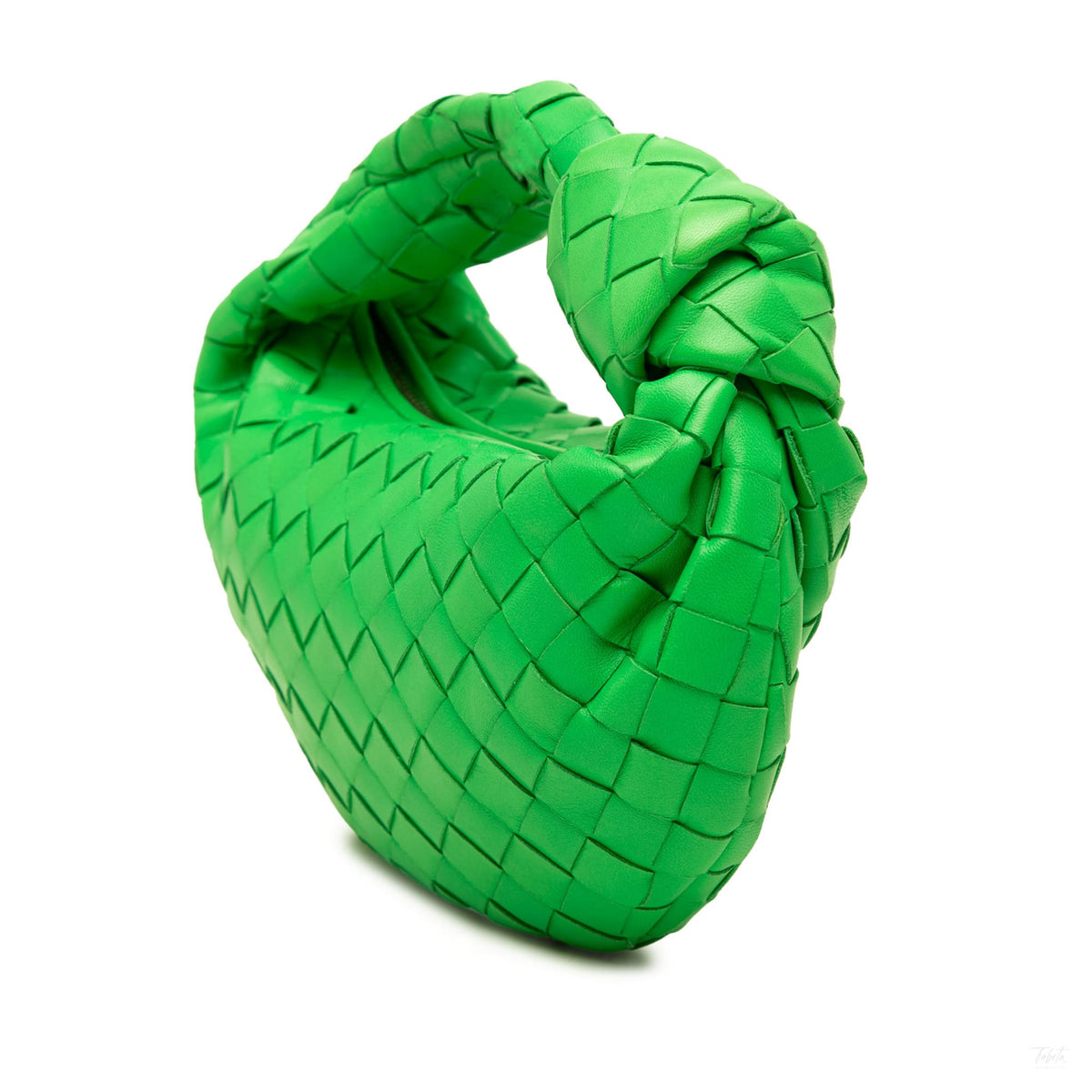 Second hand Bottega Veneta Jodie Mini Intrecciato Leather Hobo Handbag Green - Tabita Bags
