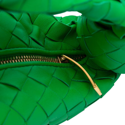 Second hand Bottega Veneta Jodie Mini Intrecciato Leather Hobo Handbag Green - Tabita Bags