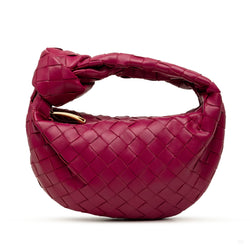 Second hand Bottega Veneta Jodie Mini Intrecciato Leather Hobo Handbag Pink - Tabita Bags