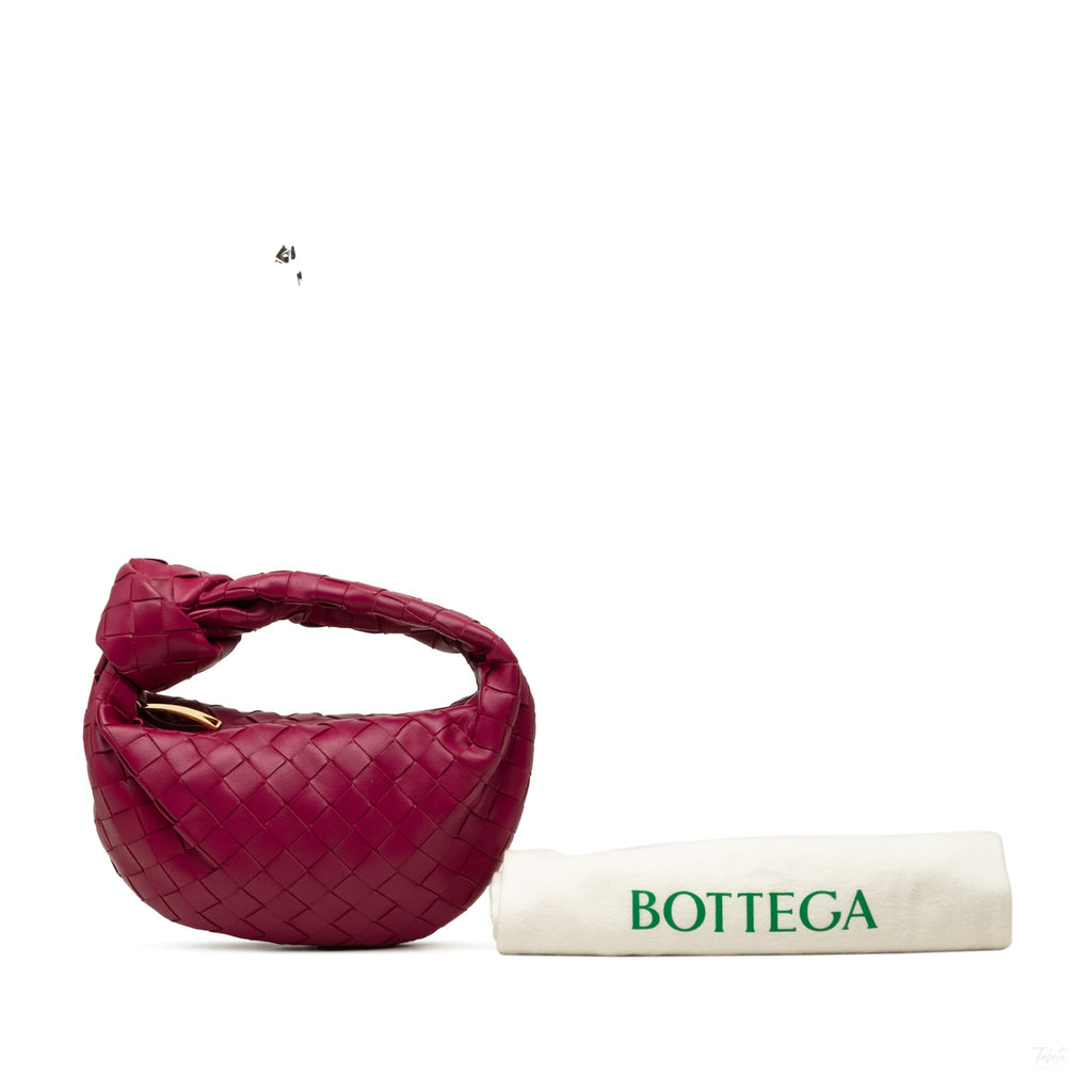 Second hand Bottega Veneta Jodie Mini Intrecciato Leather Hobo Handbag Pink - Tabita Bags