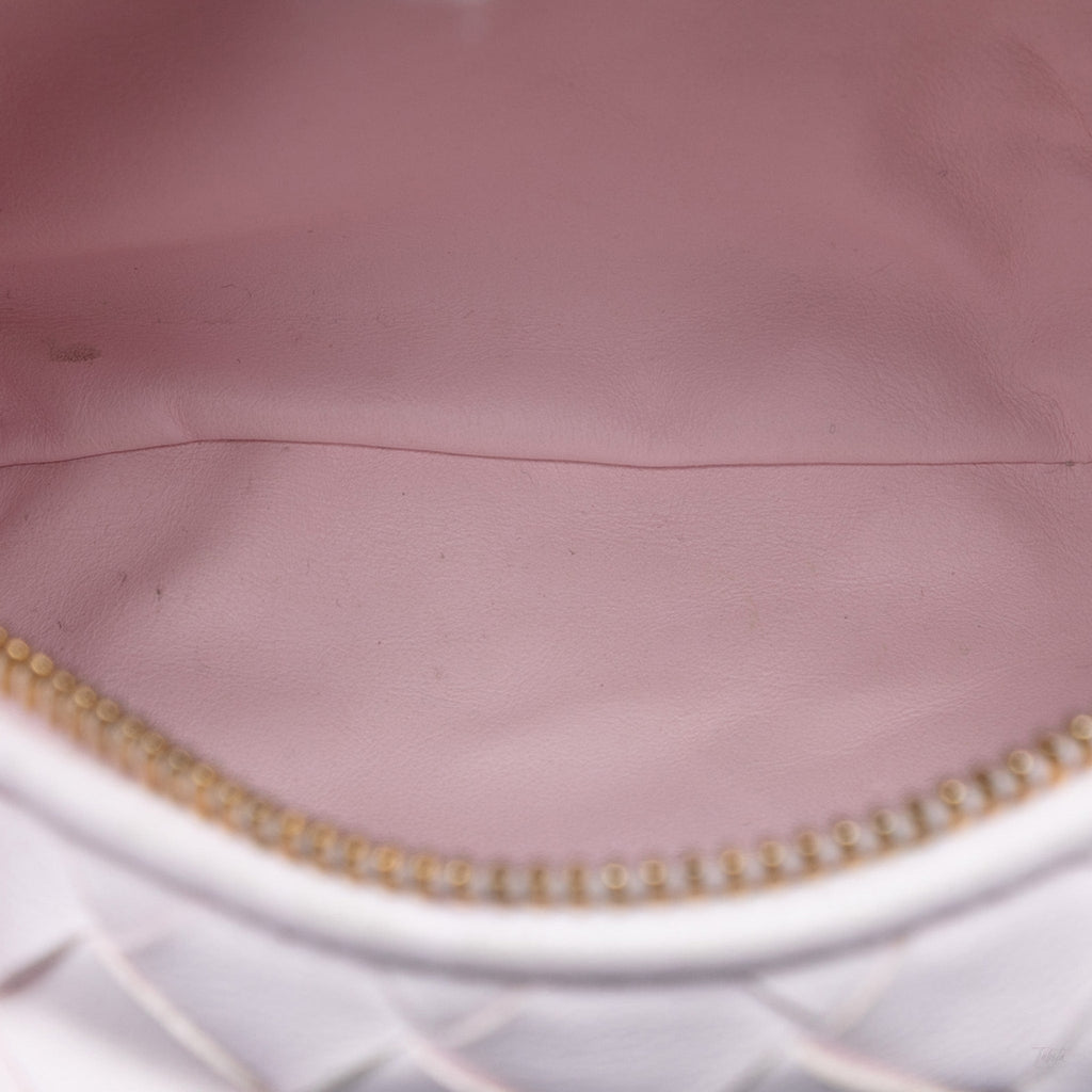 Second hand Bottega Veneta Jodie Mini Intrecciato Leather Hobo Handbag Pink - Tabita Bags