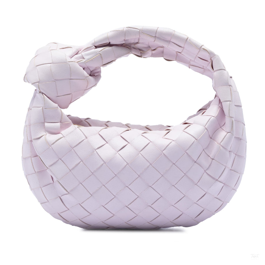 Second hand Bottega Veneta Jodie Mini Intrecciato Leather Hobo Handbag Pink - Tabita Bags