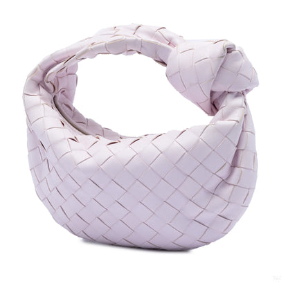 Second hand Bottega Veneta Jodie Mini Intrecciato Leather Hobo Handbag Pink - Tabita Bags