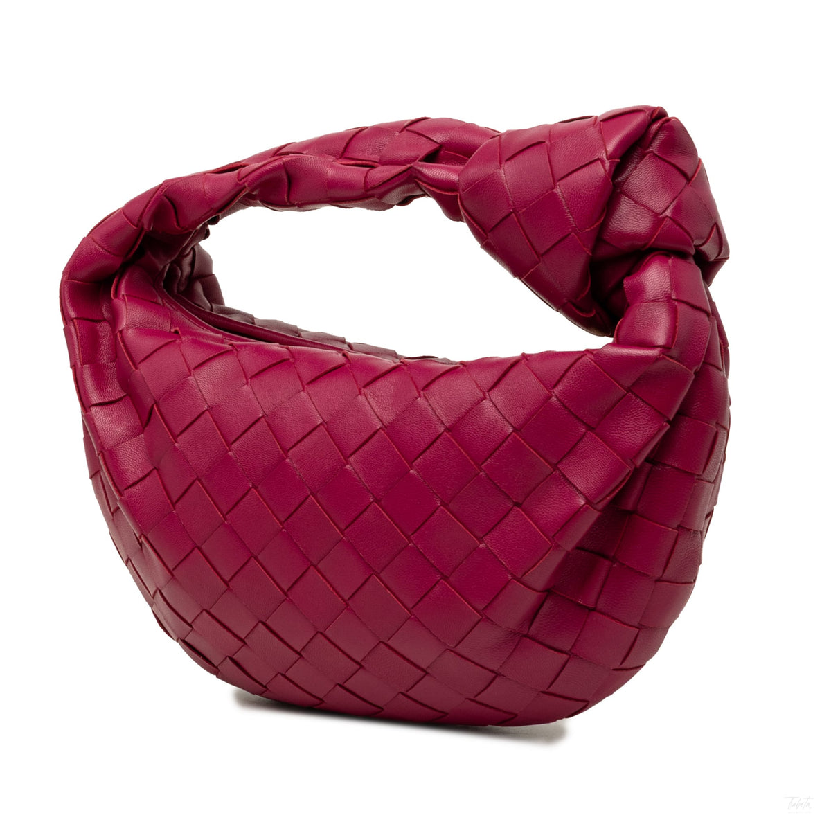 Second hand Bottega Veneta Jodie Mini Intrecciato Leather Hobo Handbag Pink - Tabita Bags