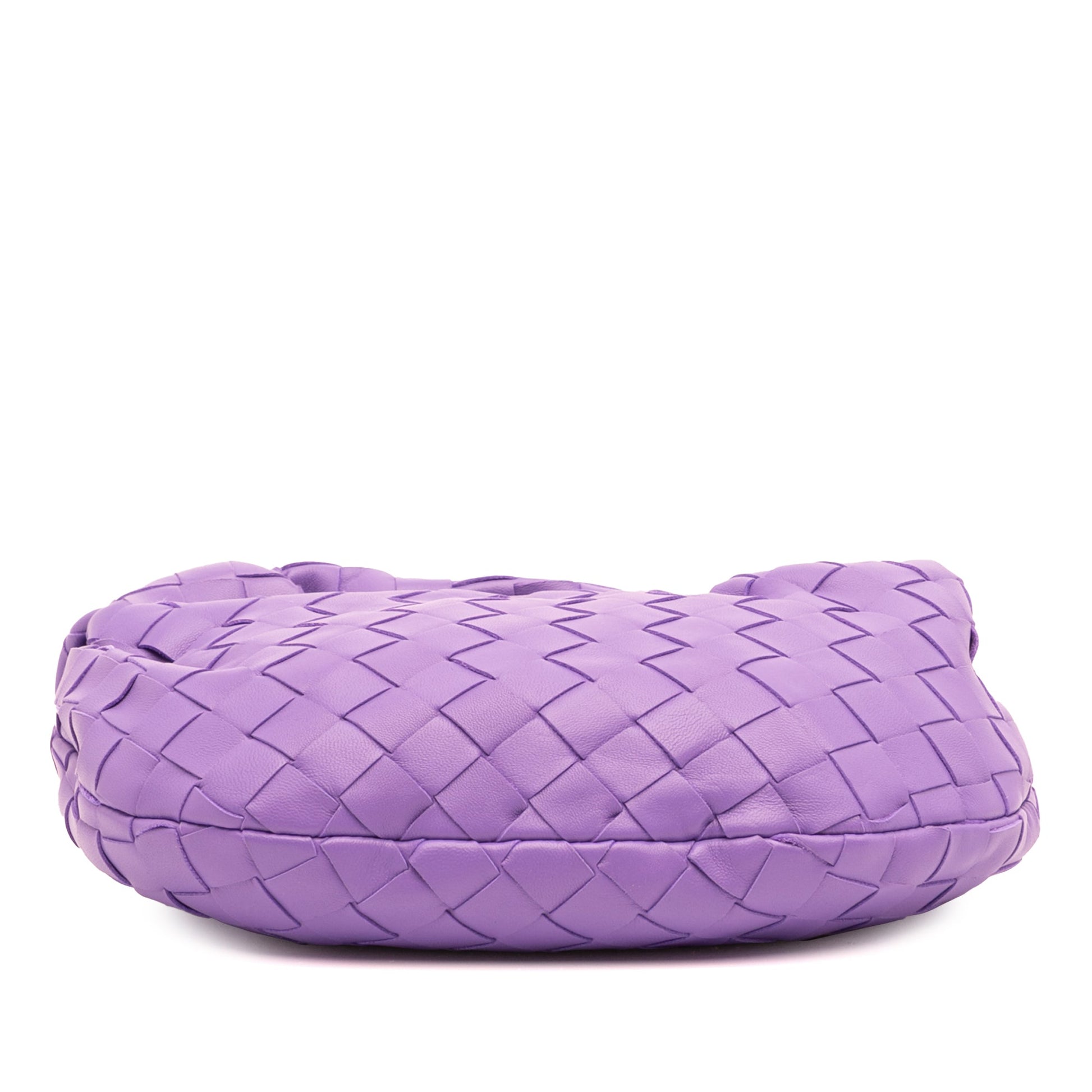 Second hand Bottega Veneta Jodie Mini Intrecciato Leather Hobo Handbag Purple - Tabita Bags