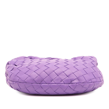 Second hand Bottega Veneta Jodie Mini Intrecciato Leather Hobo Handbag Purple - Tabita Bags