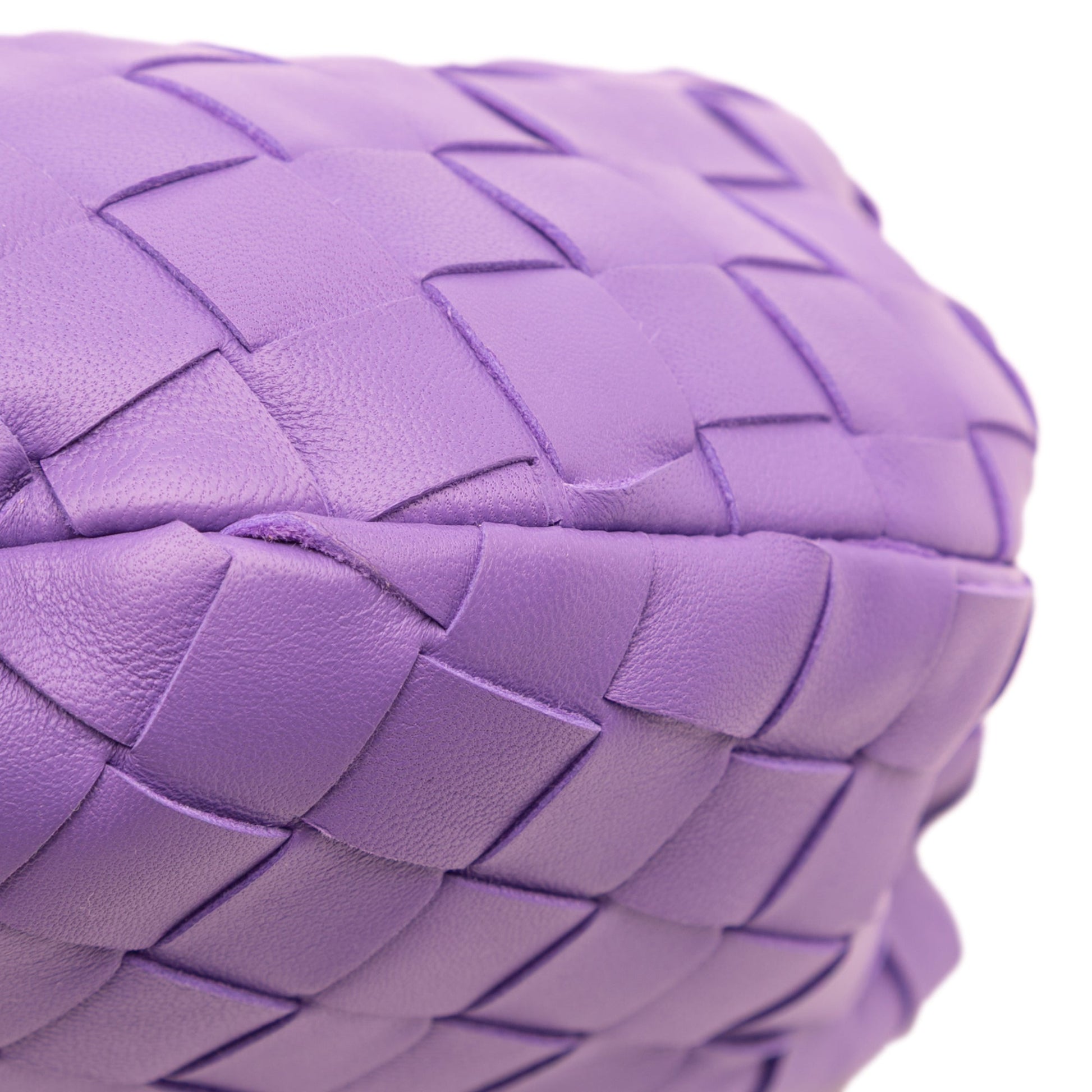 Second hand Bottega Veneta Jodie Mini Intrecciato Leather Hobo Handbag Purple - Tabita Bags