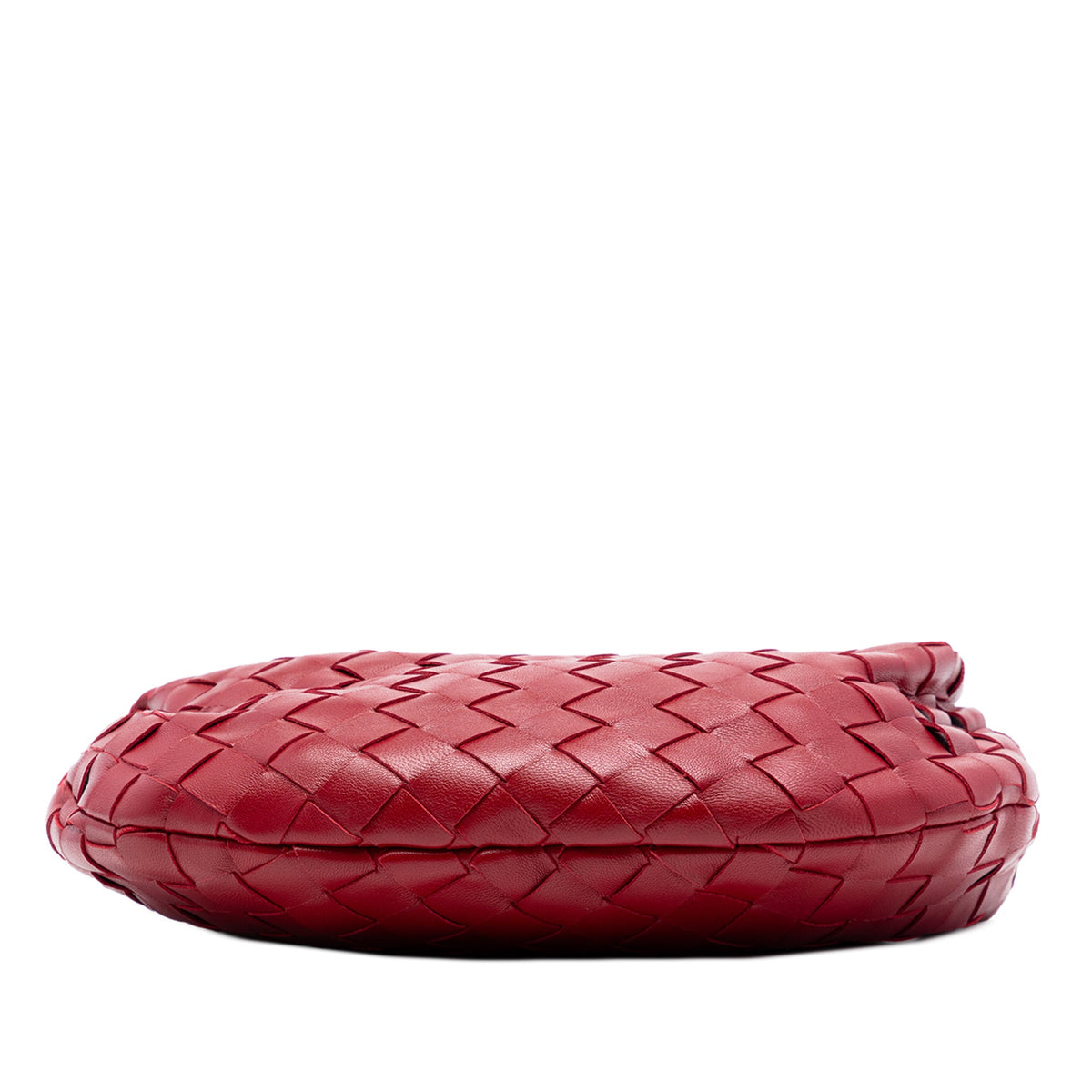 Second hand Bottega Veneta Jodie Mini Intrecciato Leather Hobo Handbag Red - Tabita Bags
