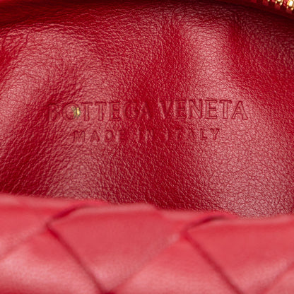Second hand Bottega Veneta Jodie Mini Intrecciato Leather Hobo Handbag Red - Tabita Bags