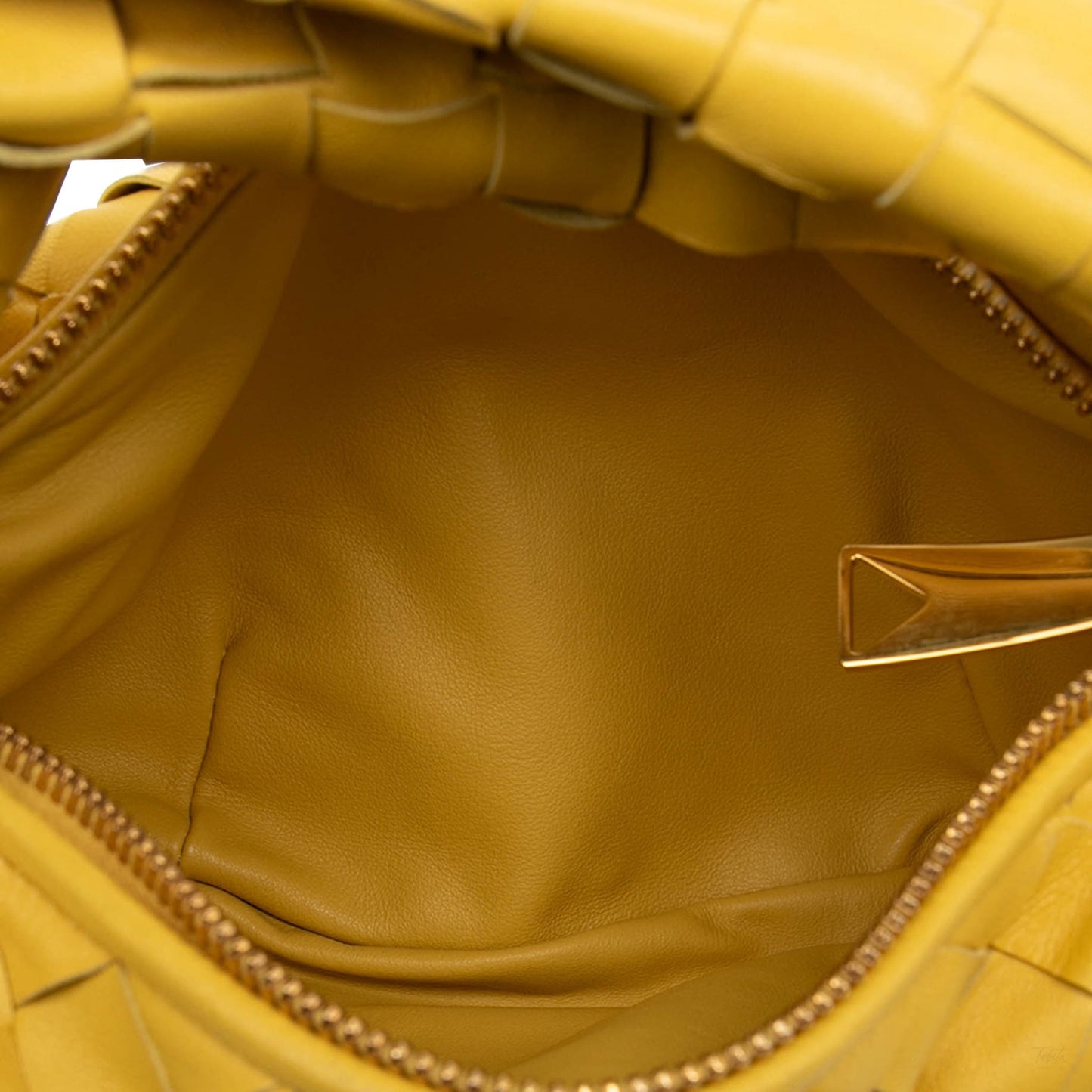Second hand Bottega Veneta Jodie Mini Intrecciato Leather Hobo Handbag Yellow - Tabita Bags