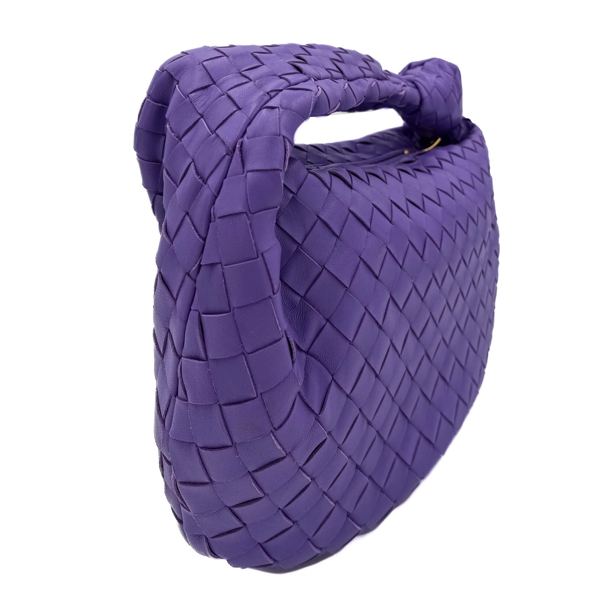 Second hand Bottega Veneta Jodie Teen Intrecciato Hobo Bag Purple - Tabita Bags