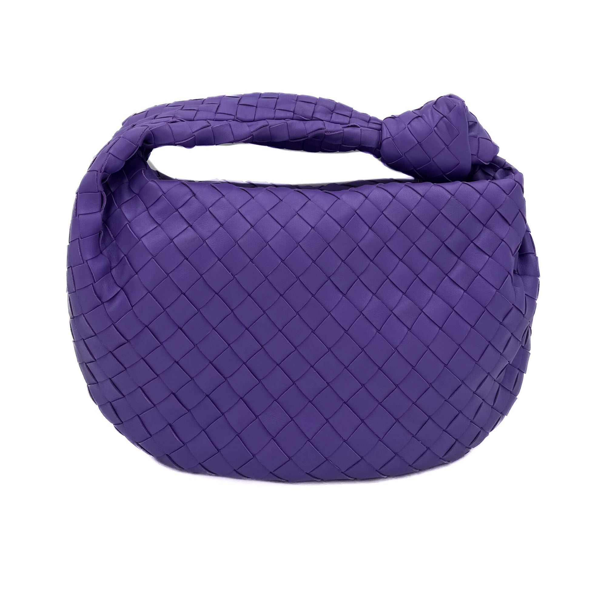 Second hand Bottega Veneta Jodie Teen Intrecciato Hobo Bag Purple - Tabita Bags