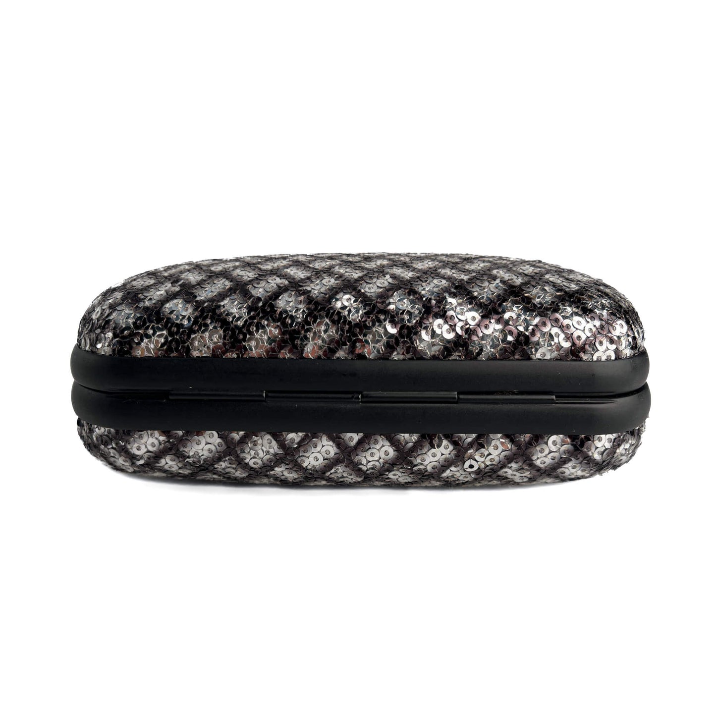 Second hand Bottega Veneta Knot Leather & Sequin Minauderie Clutch Bicolor - Tabita Bags