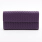 Second hand Bottega Veneta Long Flap Wallet Intrecciato Nappa Leather Purple - Tabita Bags